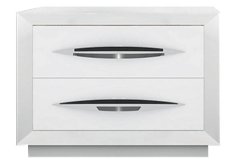 Carmen White Low Nightstand from ESF Furniture - Luna Furniture