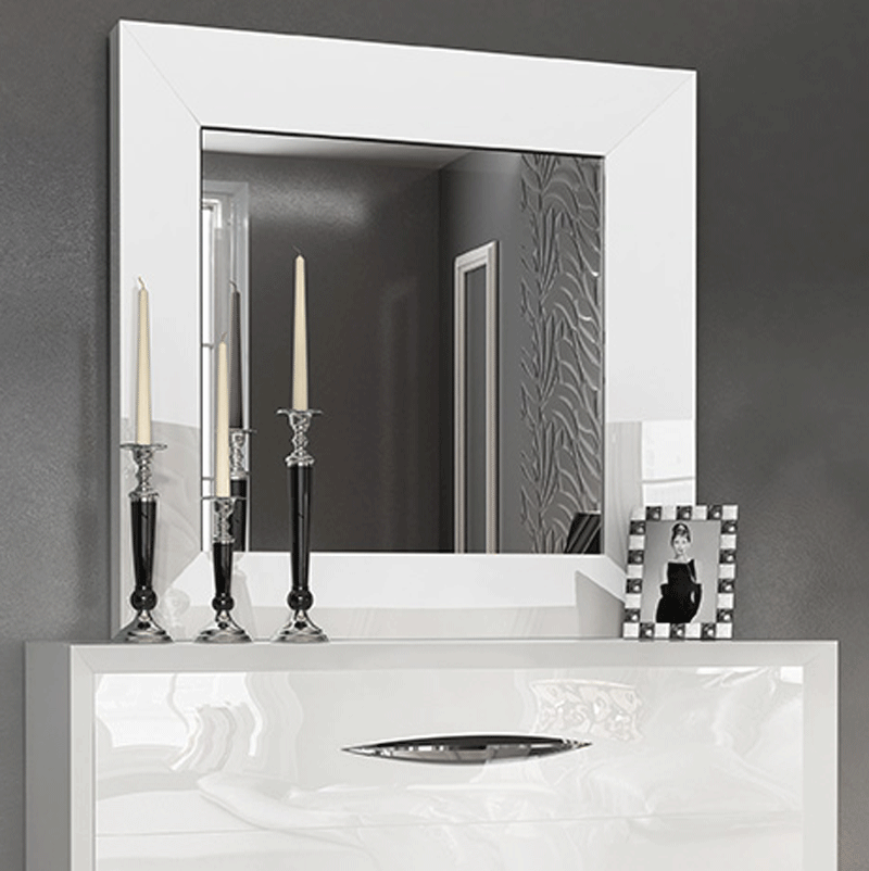 Carmen White Mirror for Single Dresser from ESF Furniture - Luna Furniture