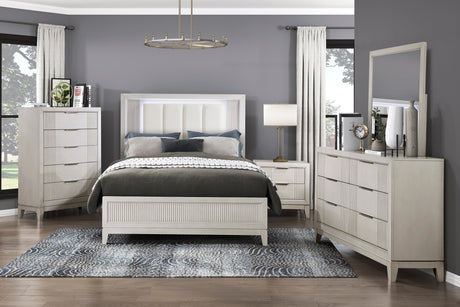 Marceline Gray Oak California King Canopy Platform Bed from Homelegance - Luna Furniture