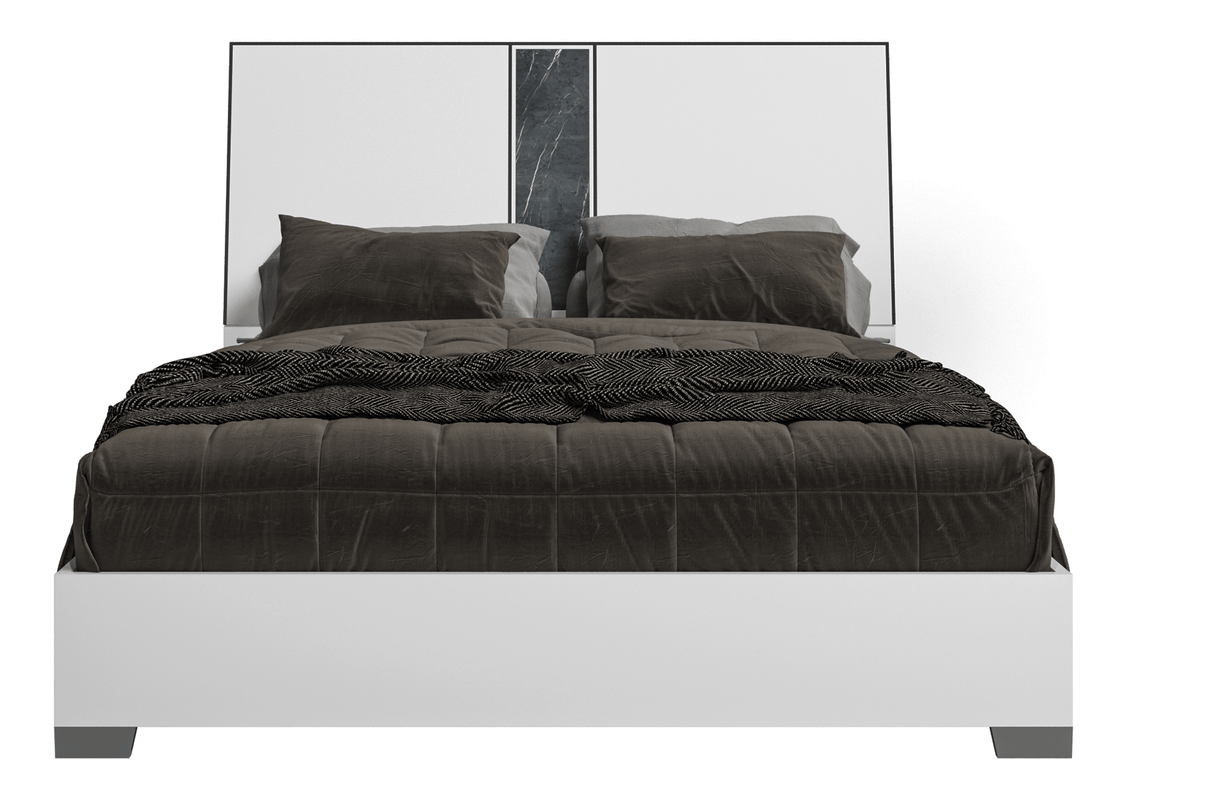 Bianca White Marble Queen Bed from ESF Furniture - Luna Furniture