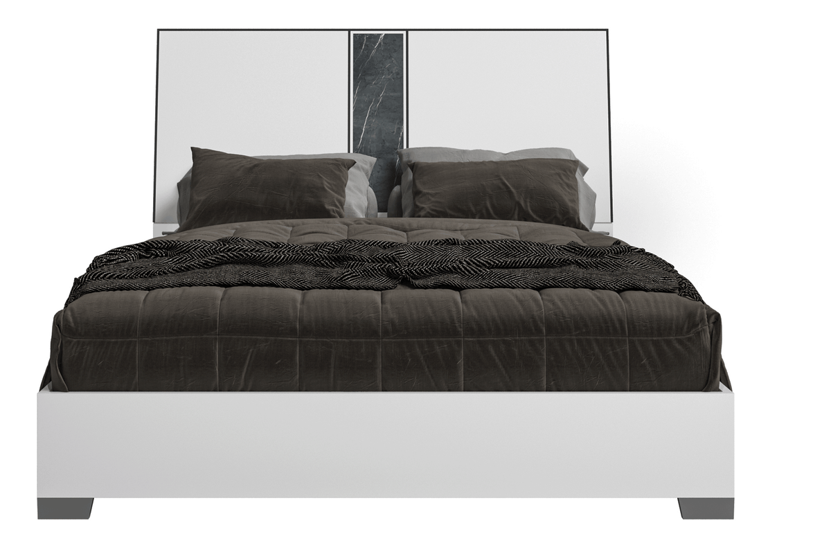 Bianca White Marble Queen Bed from ESF Furniture - Luna Furniture