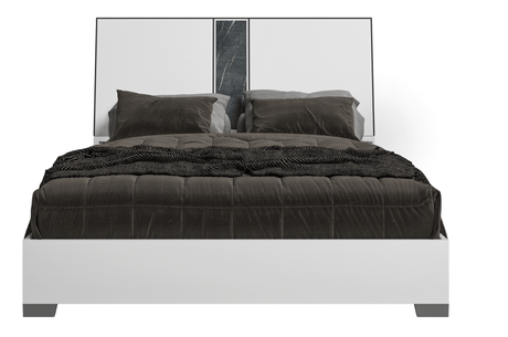 Bianca White Marble Queen Bed from ESF Furniture - Luna Furniture