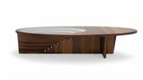 Ellipse Walnut Sculptural Coffee Table from Nova Furniture - Luna Furniture