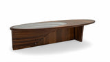 Ellipse Walnut Sculptural Coffee Table from Nova Furniture - Luna Furniture