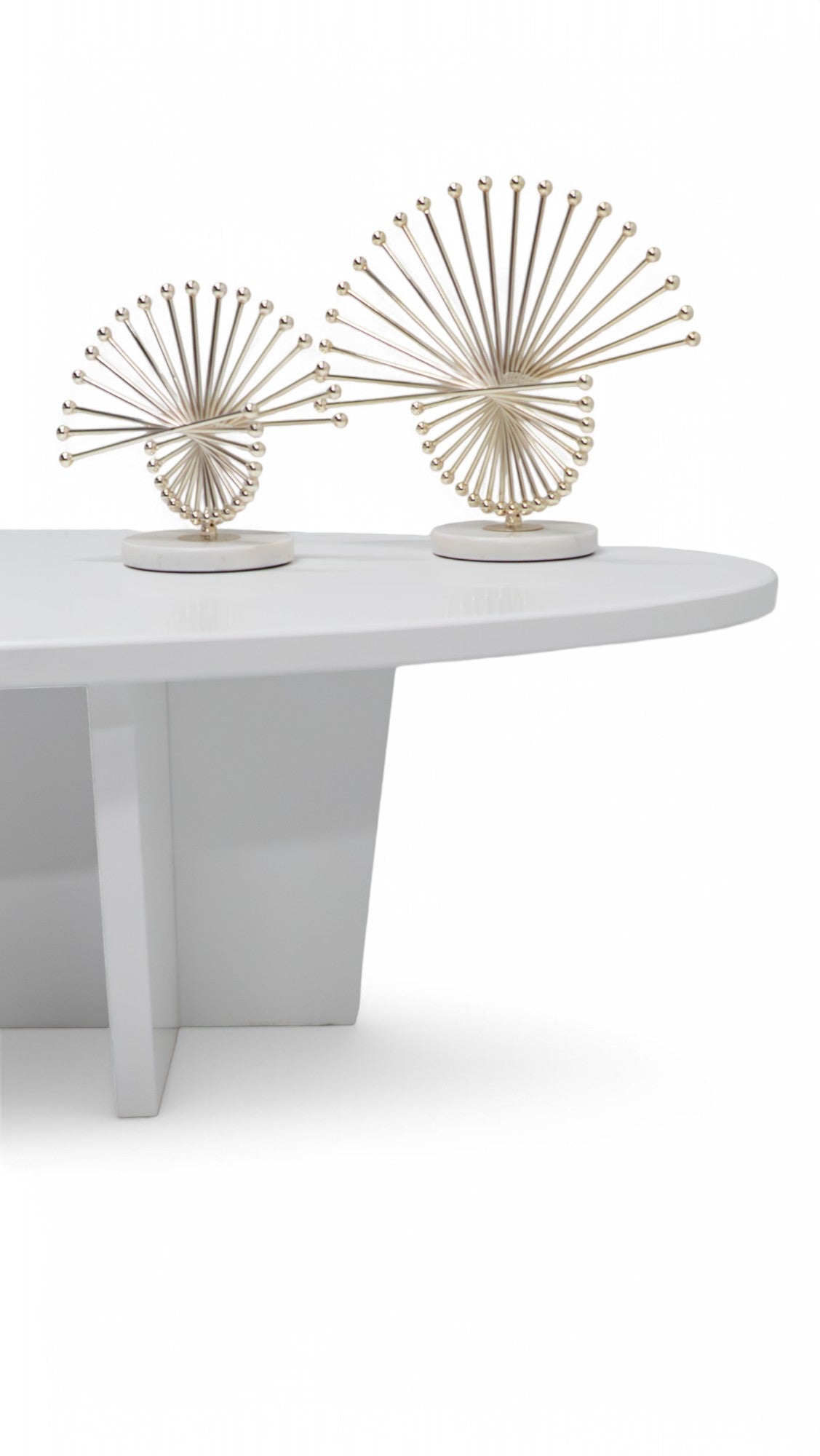 Ellipse White Sculptural Coffee Table from Nova Furniture - Luna Furniture