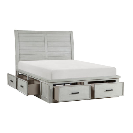 Willowbrook Light Gray Queen Storage Platform Bed from Homelegance - Luna Furniture