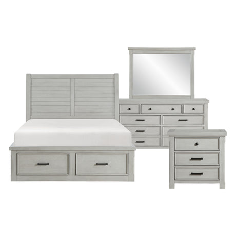 Willowbrook Light Gray 4pc Set (QB+NS+DR+MR) from Homelegance - Luna Furniture