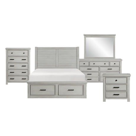 Willowbrook Light Gray 5pc Set (QB+NS+DR+MR+CH) from Homelegance - Luna Furniture