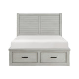 Lenior Gray Queen Platform Bed with Footboard Storage from Homelegance - Luna Furniture