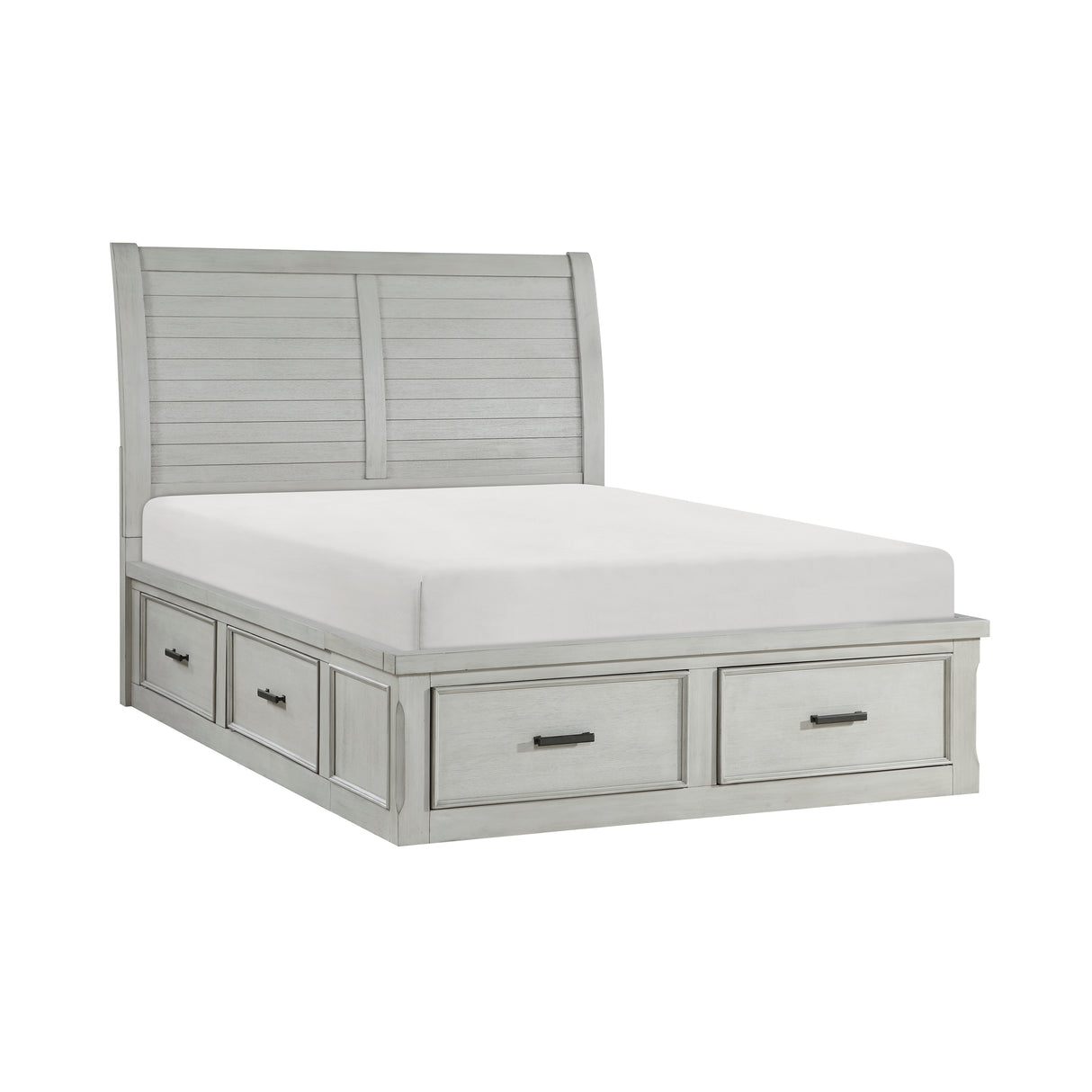 Willowbrook Light Gray California King Platform Bed with Storage Footboard and Side Rails from Homelegance - Luna Furniture
