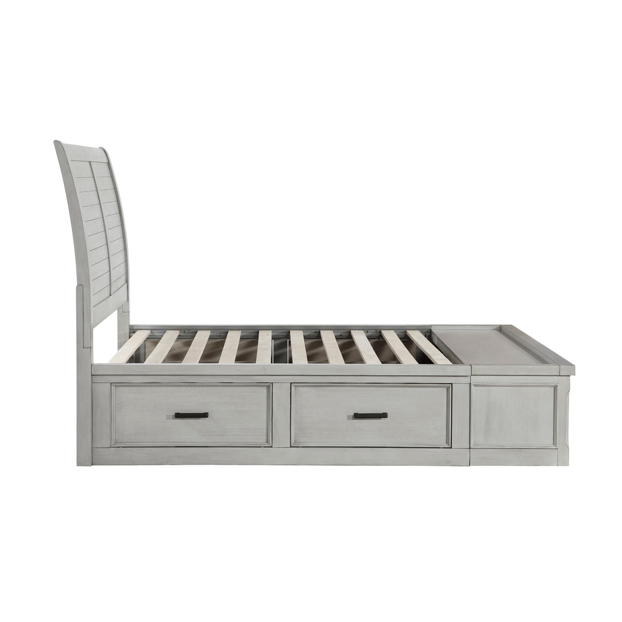 Willowbrook Light Gray California King Platform Bed with Storage Footboard and Side Rails from Homelegance - Luna Furniture