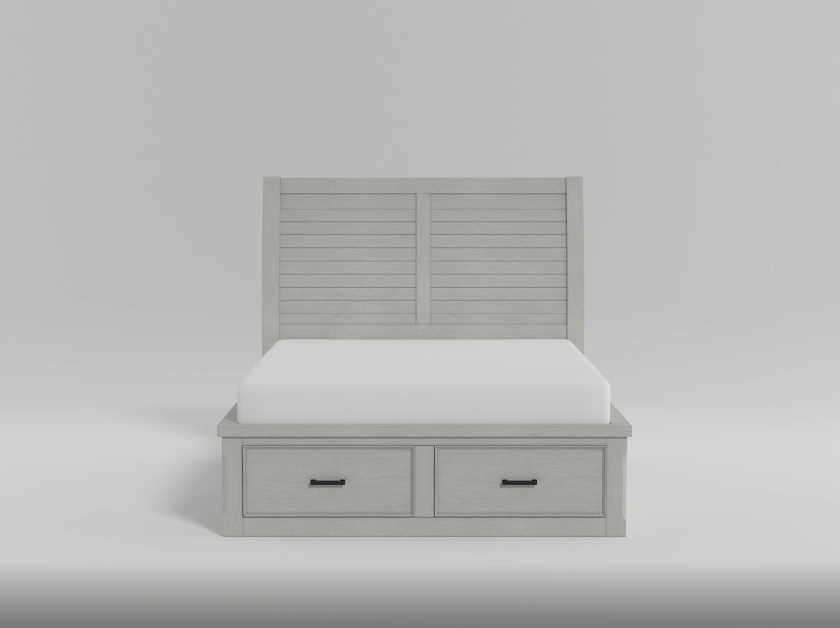 Willowbrook Light Gray Eastern King Platform Bed with Storage Footboard and Side Rails from Homelegance - Luna Furniture