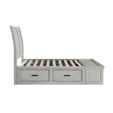 Willowbrook Light Gray Eastern King Platform Bed with Storage Footboard and Side Rails from Homelegance - Luna Furniture