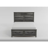 Lenior Gray Queen Platform Bed with Footboard Storage from Homelegance - Luna Furniture