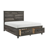 Lenior Gray Queen Platform Bed with Footboard Storage from Homelegance - Luna Furniture
