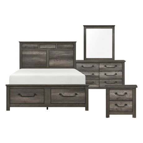Lenior Gray 4pc Bedroom Set (QB+NS+DR+MR) from Homelegance - Luna Furniture