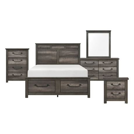 Lenior Gray 5pc Bedroom Set (QB+NS+DR+MR+CH) from Homelegance - Luna Furniture