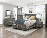 Lenior Gray California King Platform Bed with Footboard Storage from Homelegance - Luna Furniture
