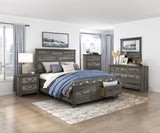 Lenior Gray California King Platform Bed with Footboard Storage from Homelegance - Luna Furniture