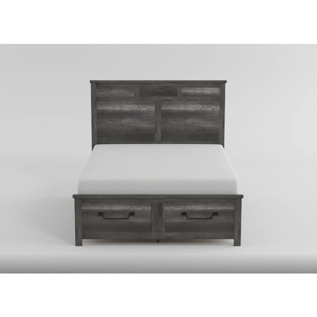 Lenior Gray Eastern King Platform Bed with Footboard Storage from Homelegance - Luna Furniture
