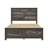 Lenior Gray Eastern King Platform Bed with Footboard Storage from Homelegance - Luna Furniture