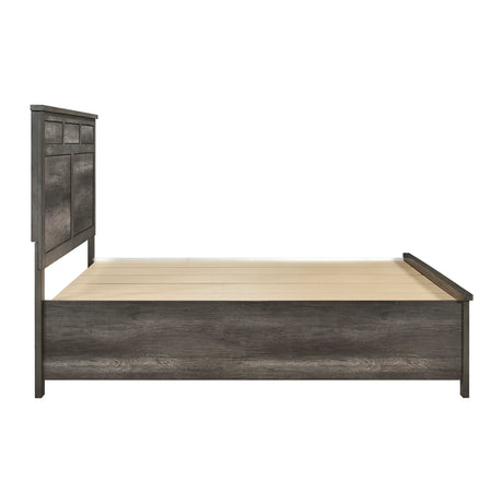 Lenior Gray Eastern King Platform Bed with Footboard Storage from Homelegance - Luna Furniture