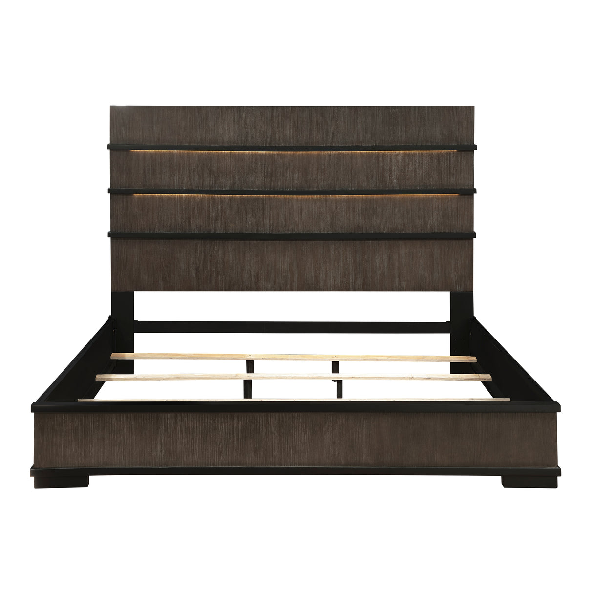 Acworth Brownish Gray Queen Panel Bed from Homelegance - Luna Furniture