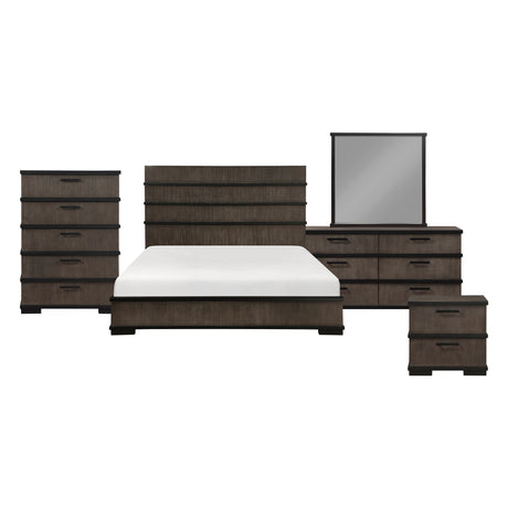 Acworth Brownish Gray 5pc Set (QB+NS+DR+MR+CH) from Homelegance - Luna Furniture