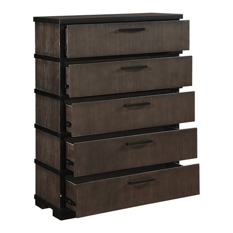 Acworth Brownish Gray 5pc Set (QB+NS+DR+MR+CH) from Homelegance - Luna Furniture