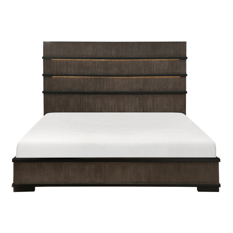 Acworth Brownish Gray King Panel Bed from Homelegance - Luna Furniture