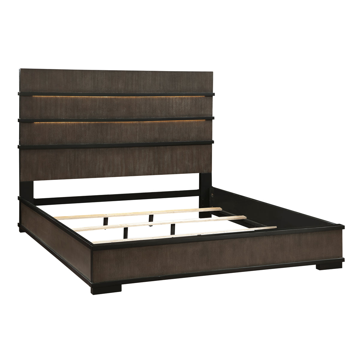 Acworth Brownish Gray King Panel Bed from Homelegance - Luna Furniture
