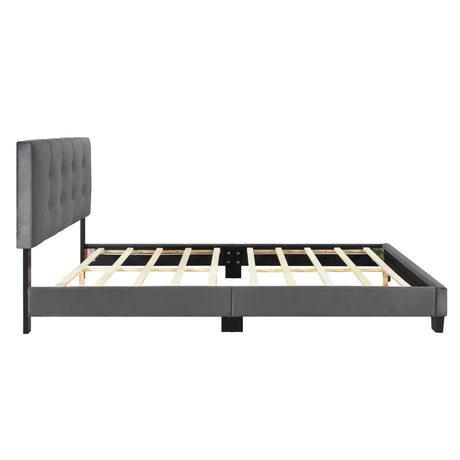 Bari Dark Gray Queen Platform Bed from Homelegance - Luna Furniture