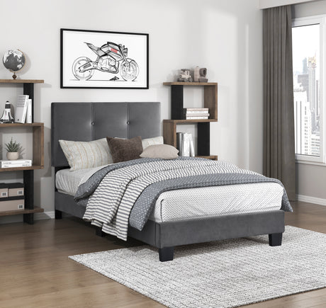 Bari Dark Gray Full Platform Bed from Homelegance - Luna Furniture