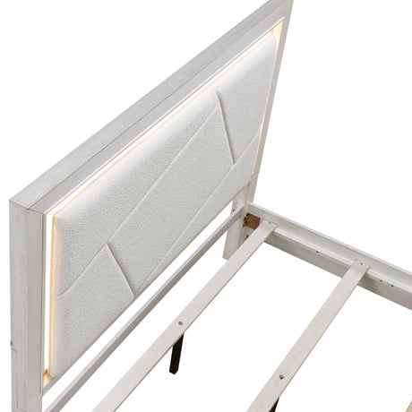 Asteria Antique White Queen Panel Bed from Homelegance - Luna Furniture