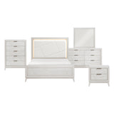 Asteria Antique White 5pc Set (QB+NS+DR+MR+CH) from Homelegance - Luna Furniture