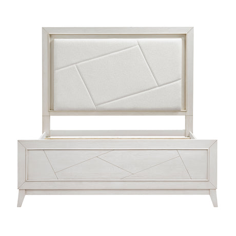 Asteria Antique White 5pc Set (QB+NS+DR+MR+CH) from Homelegance - Luna Furniture