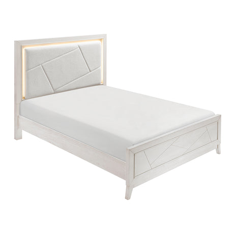 Asteria Antique White 5pc Set (QB+NS+DR+MR+CH) from Homelegance - Luna Furniture