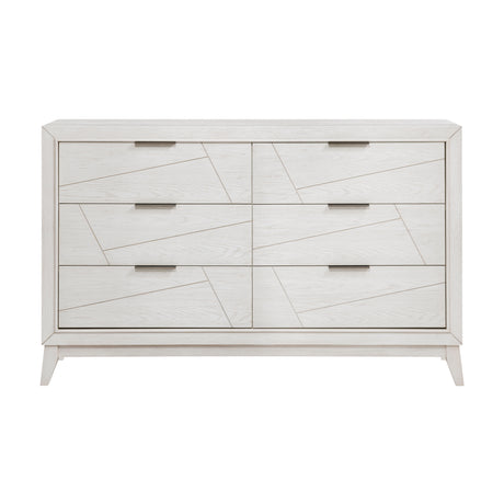Asteria Antique White 5pc Set (QB+NS+DR+MR+CH) from Homelegance - Luna Furniture