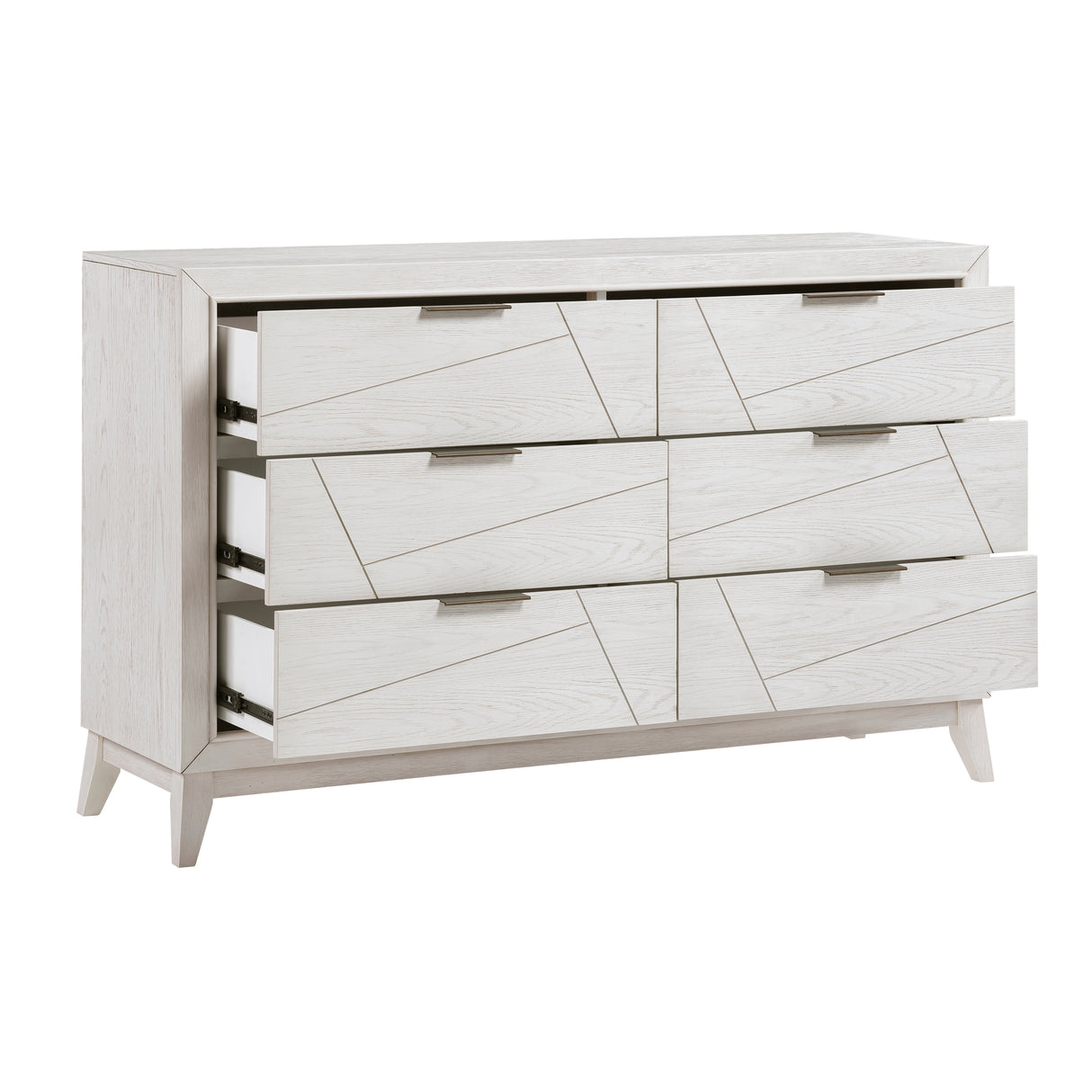 Asteria Antique White 5pc Set (QB+NS+DR+MR+CH) from Homelegance - Luna Furniture