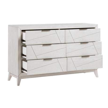 Asteria Antique White 5pc Set (QB+NS+DR+MR+CH) from Homelegance - Luna Furniture