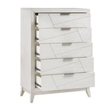 Asteria Antique White 5pc Set (QB+NS+DR+MR+CH) from Homelegance - Luna Furniture