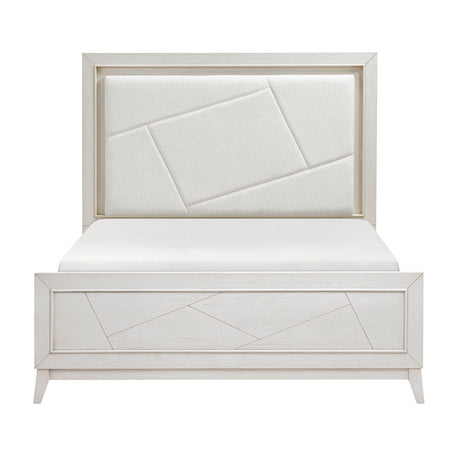 Asteria Antique White King Panel Bed from Homelegance - Luna Furniture