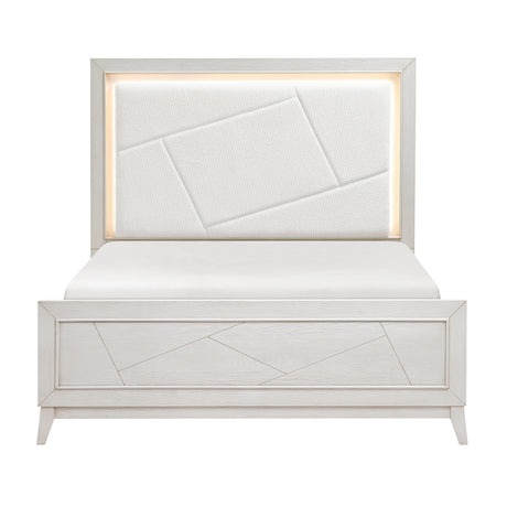 Asteria Antique White Eastern King Bed from Homelegance - Luna Furniture