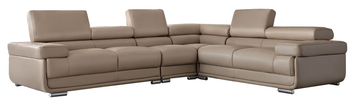 2119 Cream Beige 4-Piece Top-Grain Leather Sectional from ESF Furniture - Luna Furniture