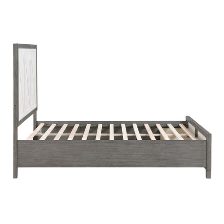 Rowan Ivory/Gray Queen Platform Bed with Footboard Storage from Homelegance - Luna Furniture