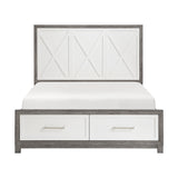 Rowan Ivory/Gray 4pc Set (QB+NS+DR+MR) from Homelegance - Luna Furniture