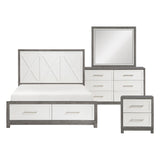 Rowan Ivory/Gray Queen Storage Platform Bed from Homelegance - Luna Furniture