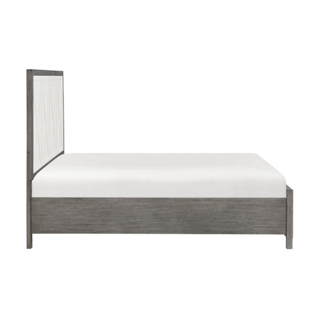Rowan Ivory/Gray Full Platform Bed with Footboard Storage from Homelegance - Luna Furniture