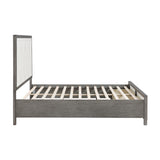 Rowan Ivory/Gray Full Platform Bed with Footboard Storage from Homelegance - Luna Furniture