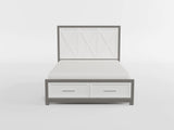 Rowan Ivory/Gray Eastern King Platform Bed with Footboard Storage from Homelegance - Luna Furniture